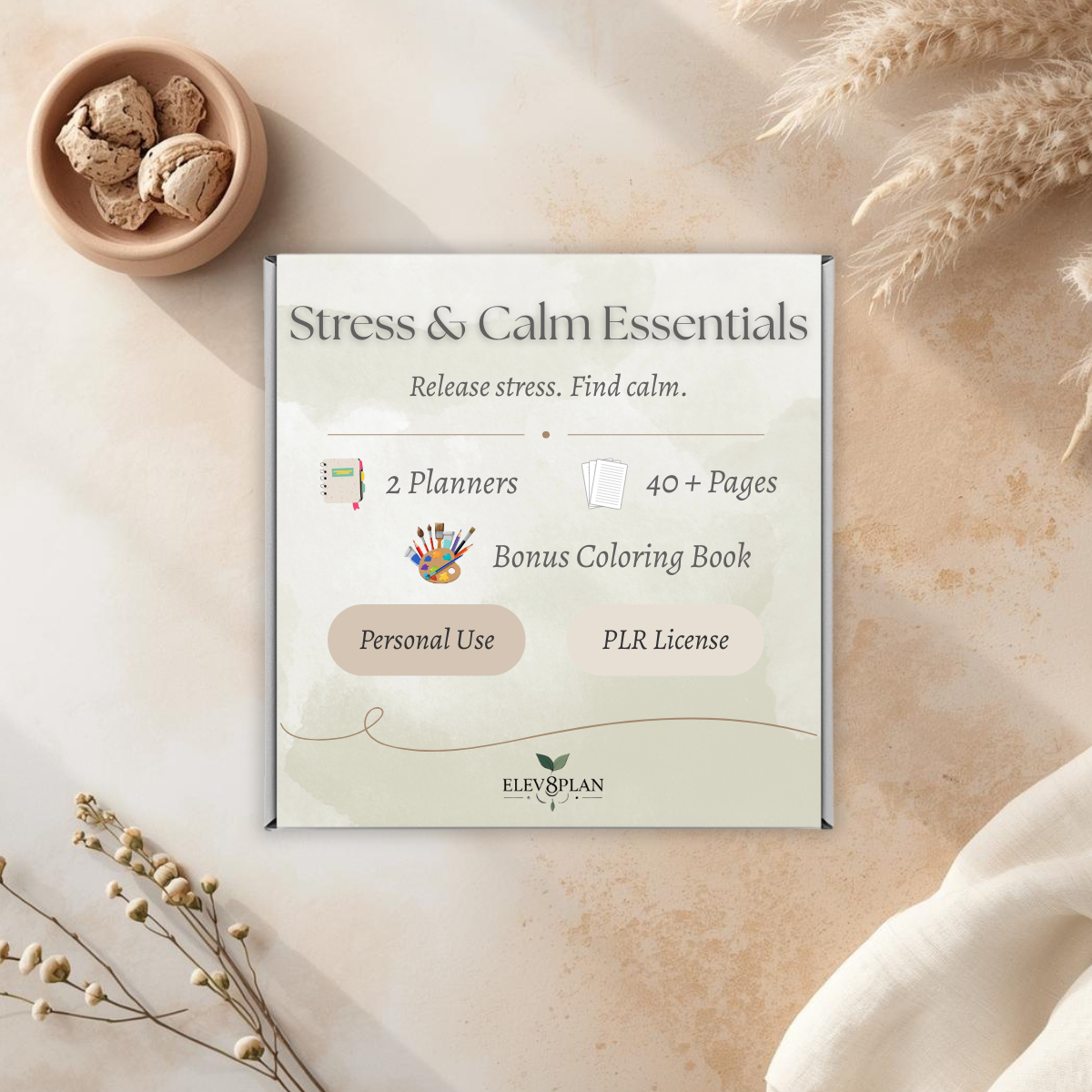 Stress & Calm Essentials — 2 Guided Journals + Bonus Coloring Book