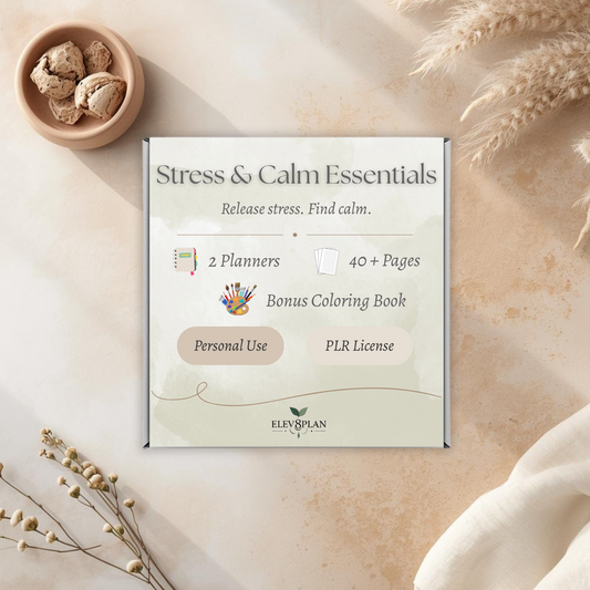 Stress & Calm Essentials — 2 Guided Journals + Bonus Coloring Book